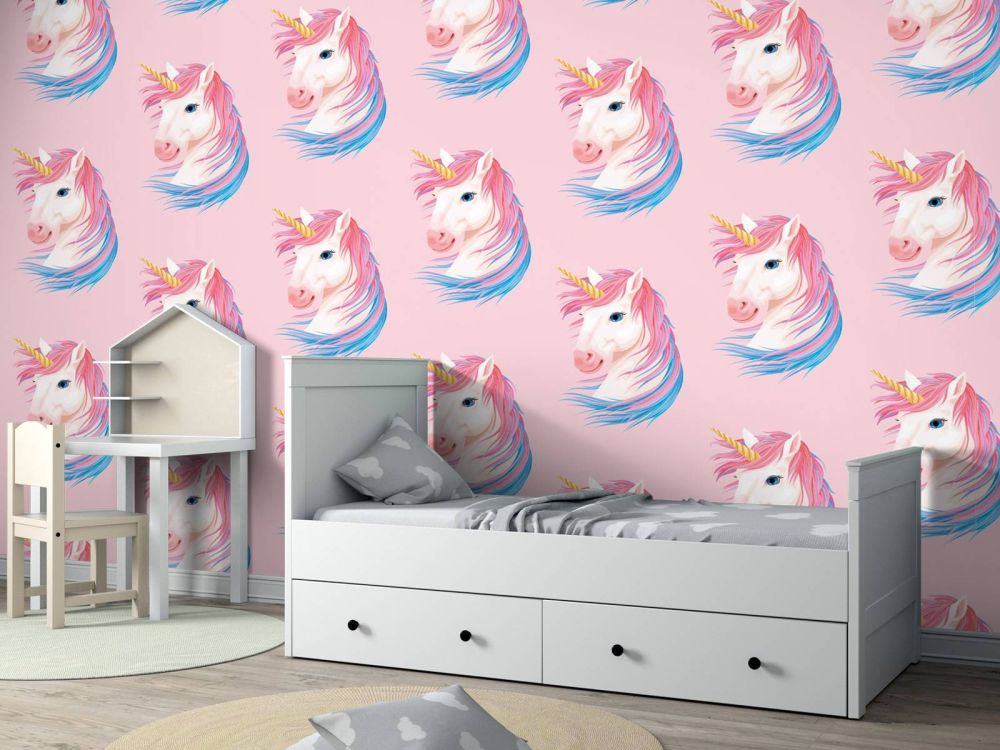 Witte unicorn met gouden hoorn