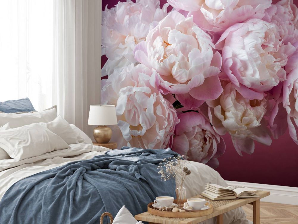 Bos roze pioenrozen