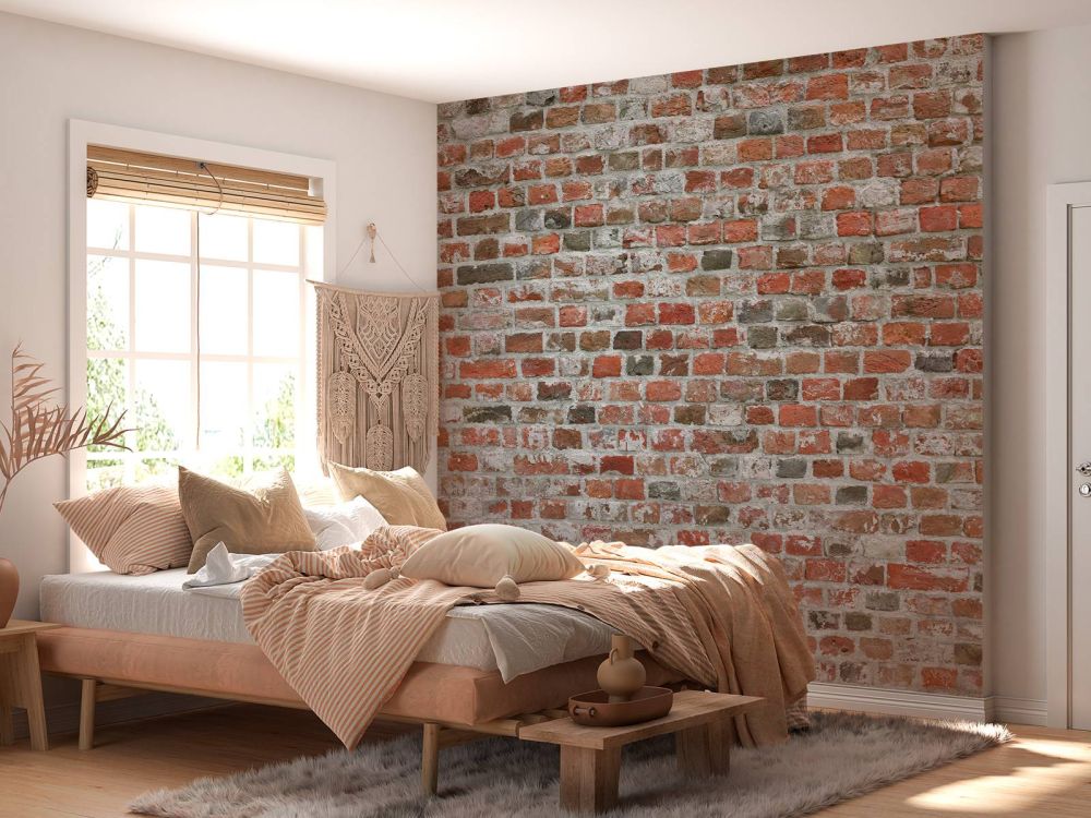 Bakstenen muur gerestaureerd