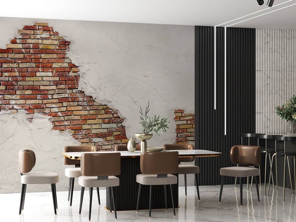 Muur met stucwerk