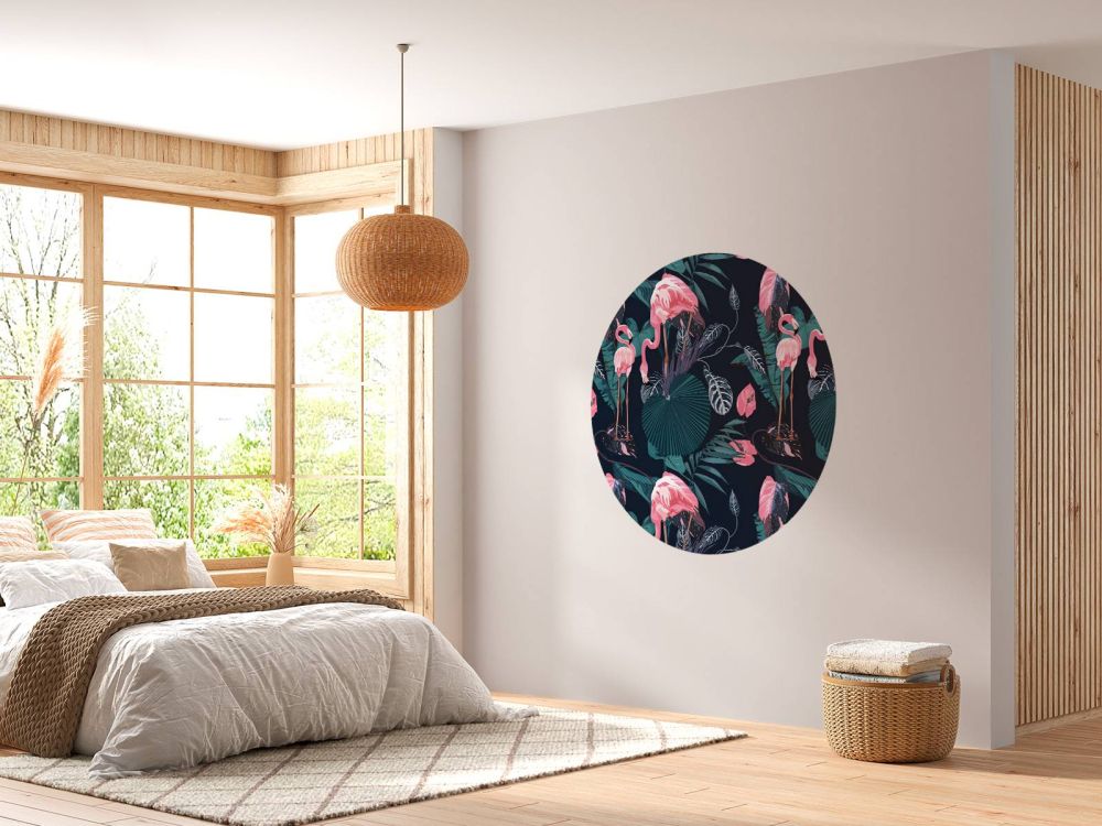 Wilde roze flamingo's