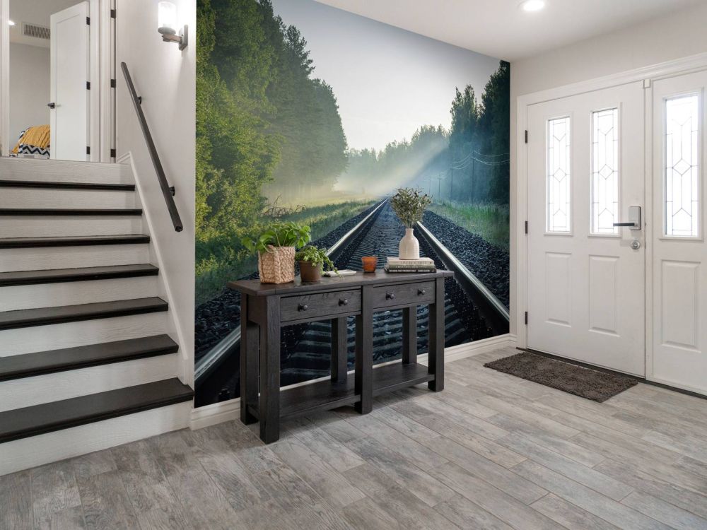 Treinrails door het bos