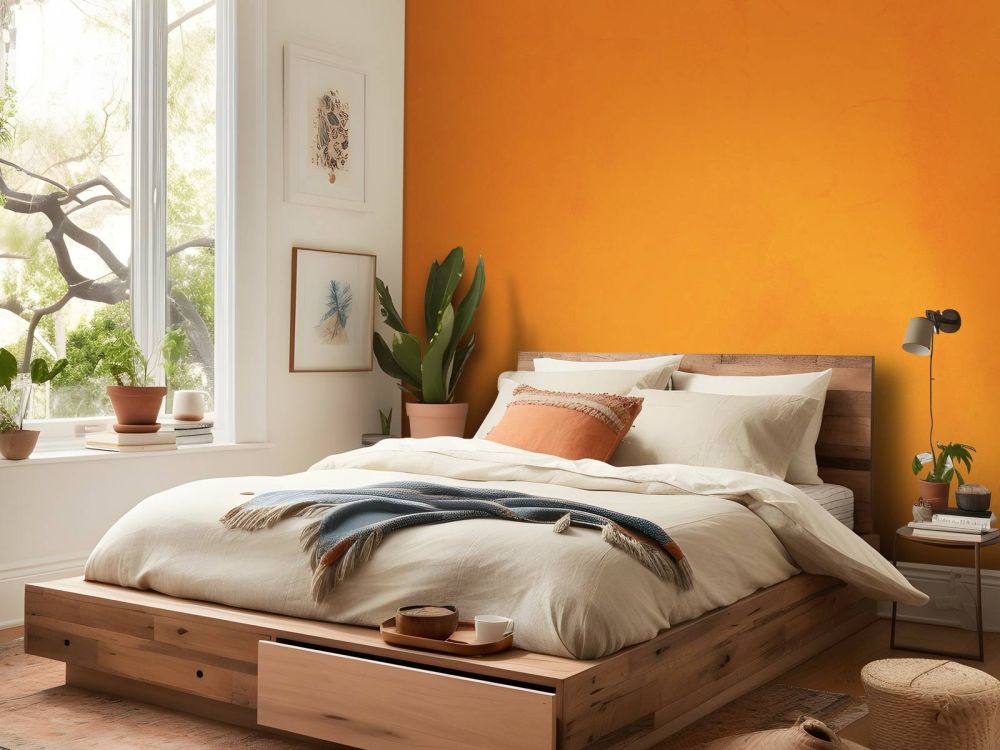 Fel oranje beton