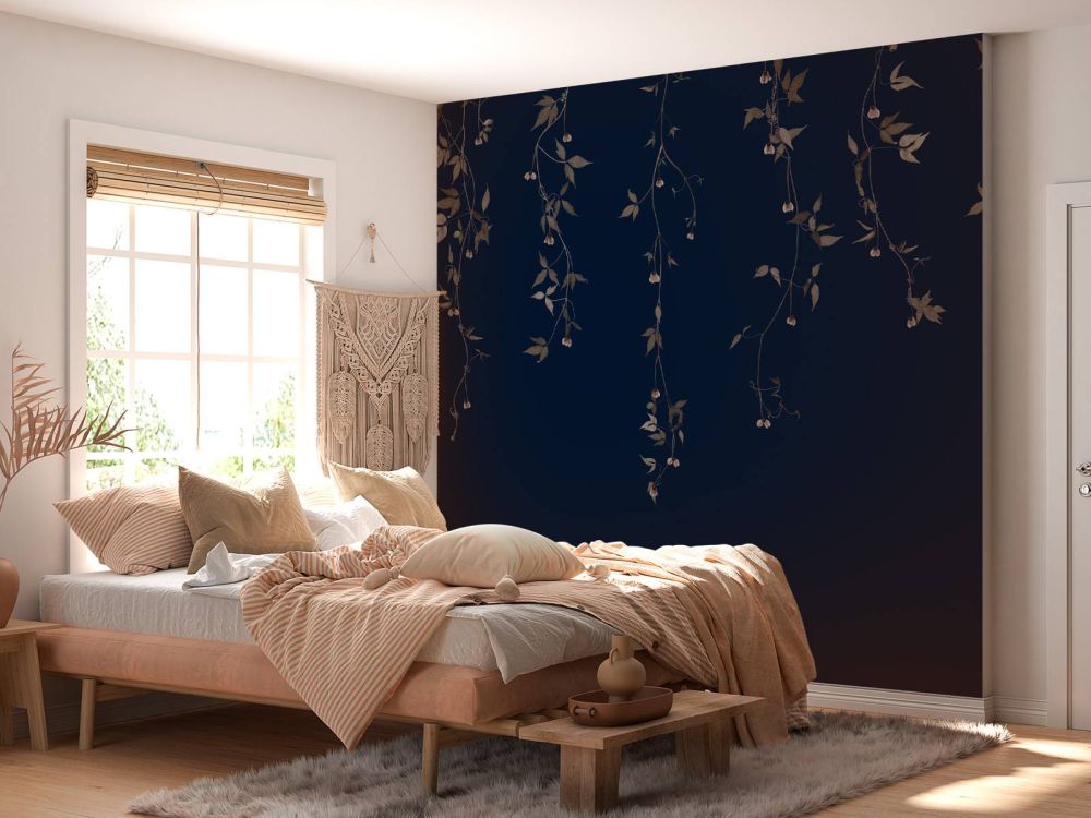 Clematis twijgen op midnight blue