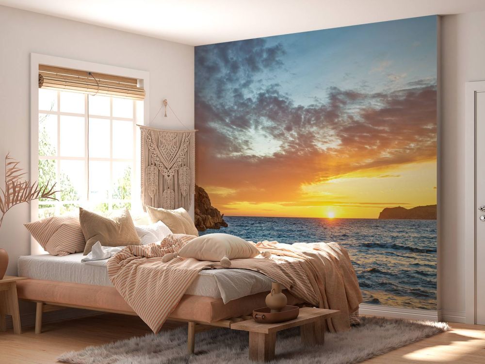 Zonsondergang op een eiland