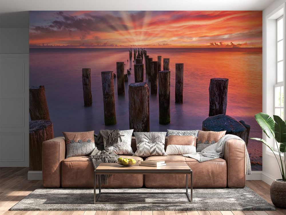 Oranje roze strand
