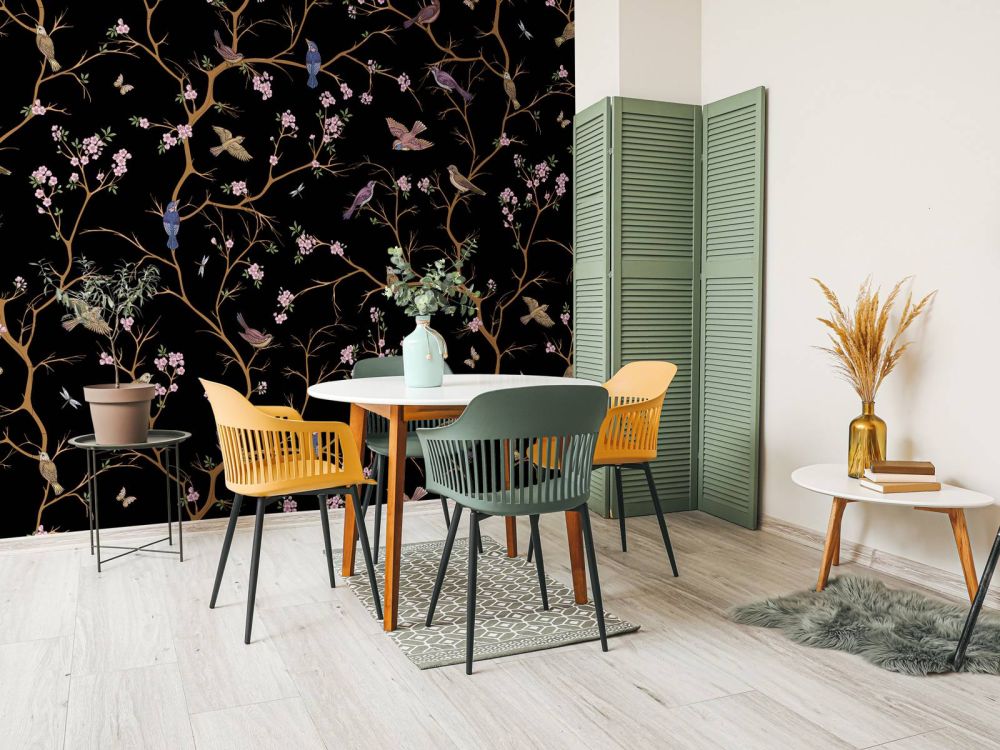 Bloesemtakken met vogels