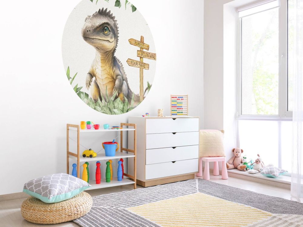 Baby spinosaurus in de jungle