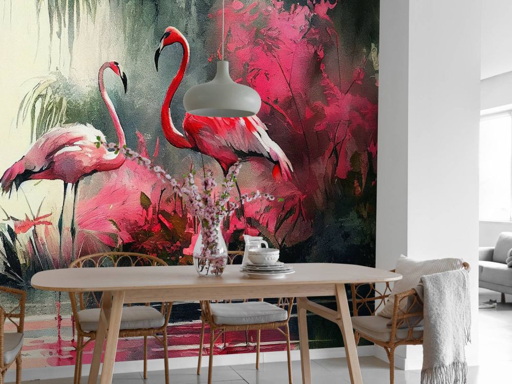 Karmijnrode Flamingo Schets