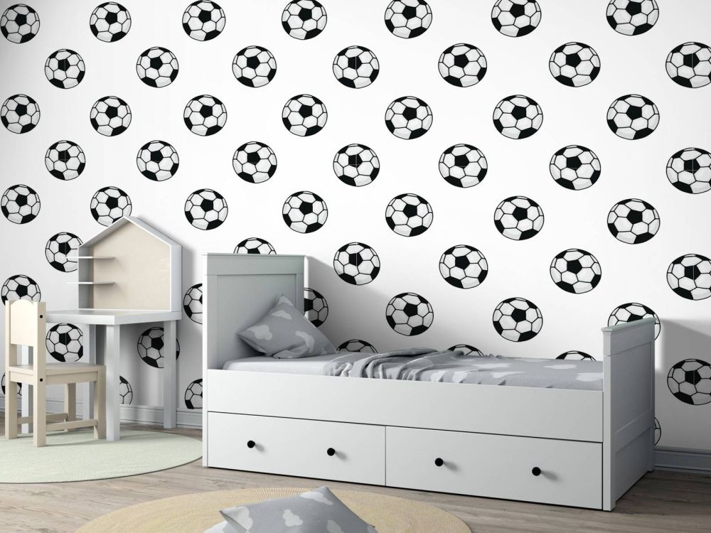 Behang met voetballen
