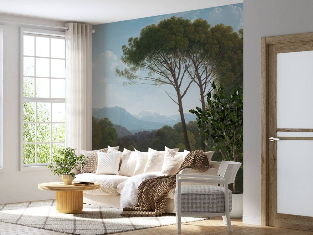 Italiaans landschap met pijnbomen