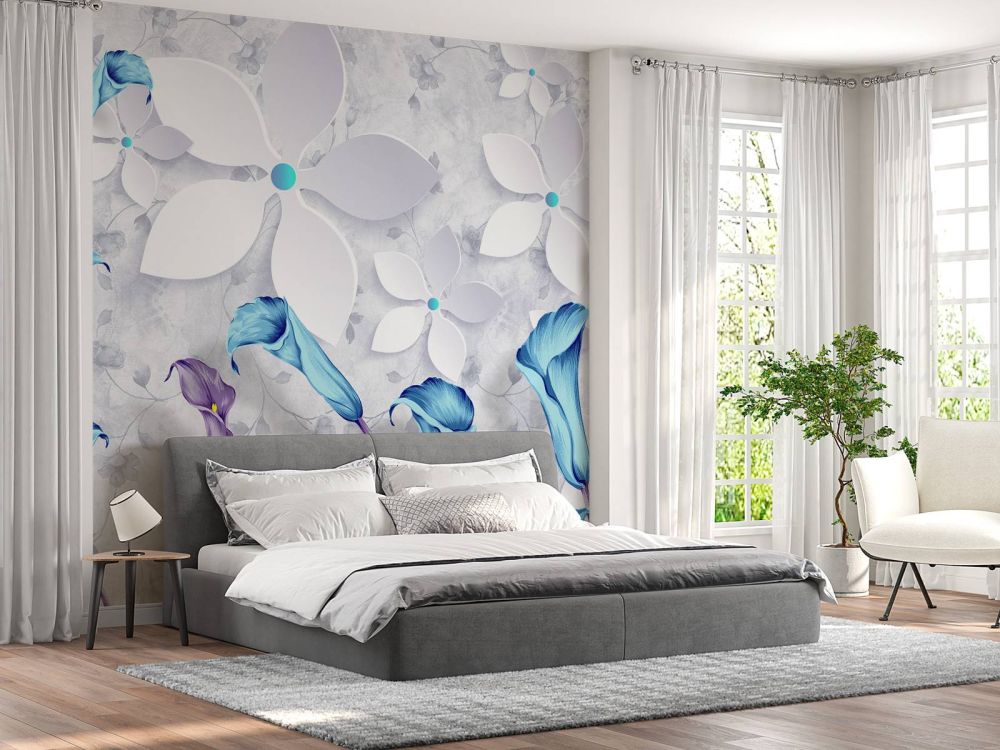 Blauw witte bloemen