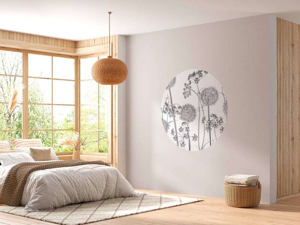 Meadow bloemen in zwart-wit