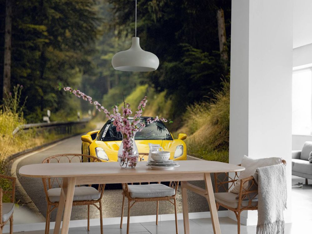 Maserati in het groene woud