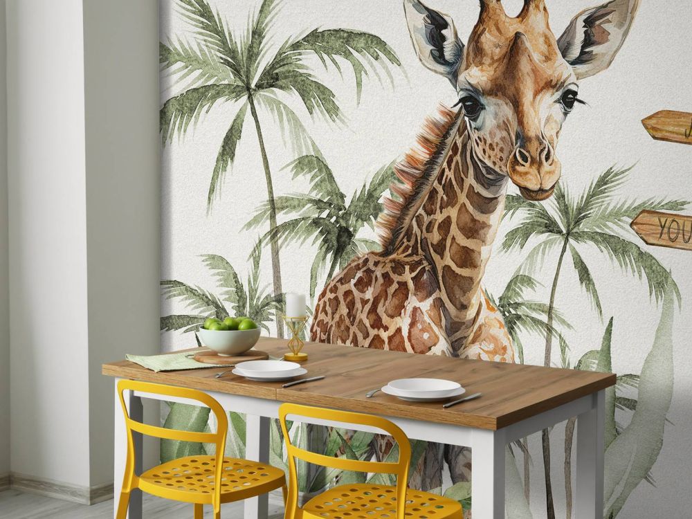 Baby giraffe in de jungle