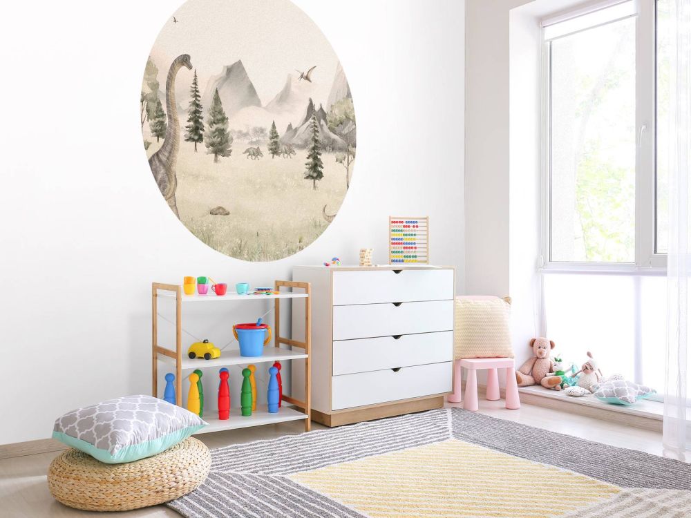 Landschap met dino's in beige