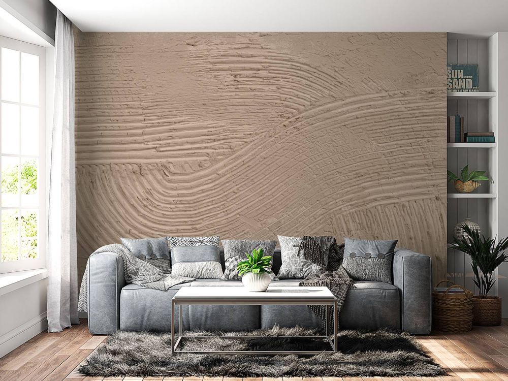 Lijnen met structuur in taupe