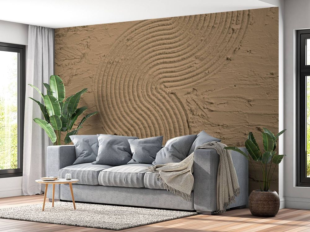 Organische lijnen en structuren zoom in goud bruin