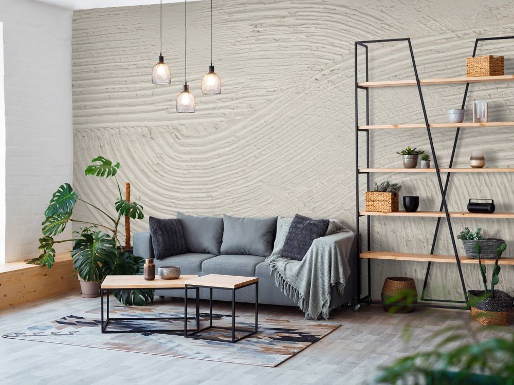 Lijnen met structuur in off white