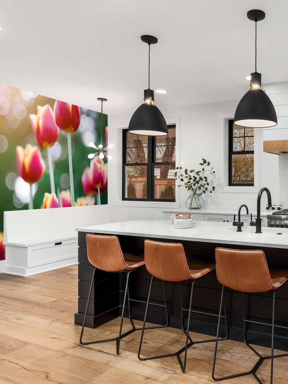 Rood met gele tulpen