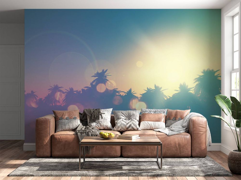 Palmbomen met retro effect