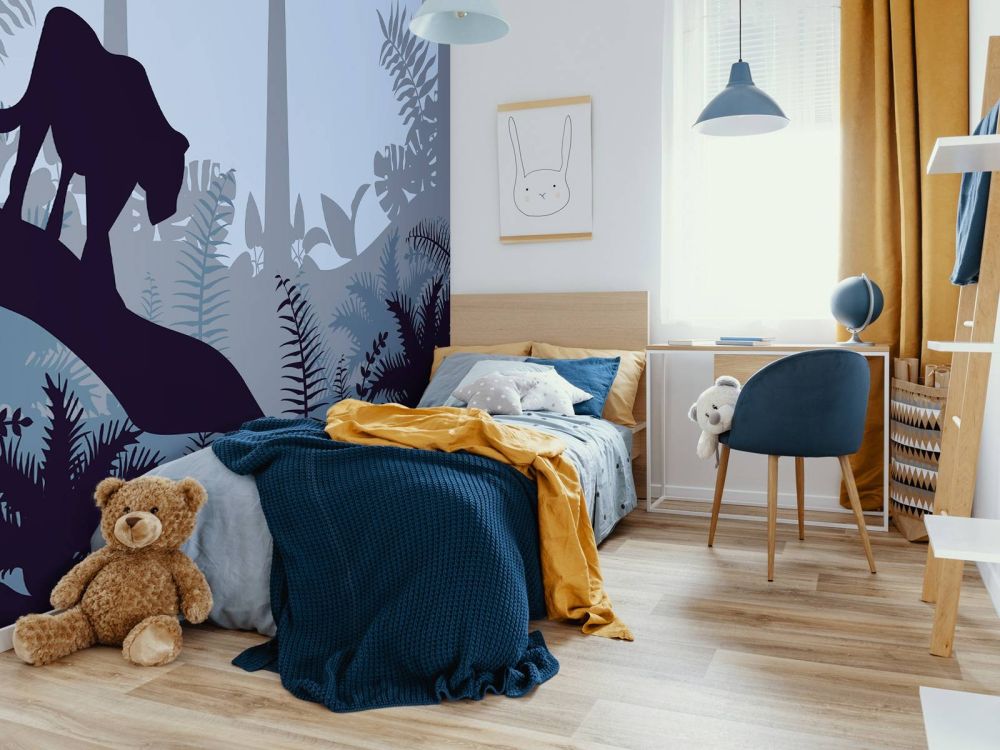 Luipaard in een blauwe jungle