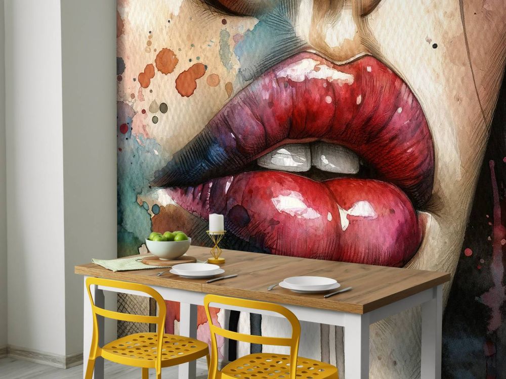 Watercolor Woman Lips #1
