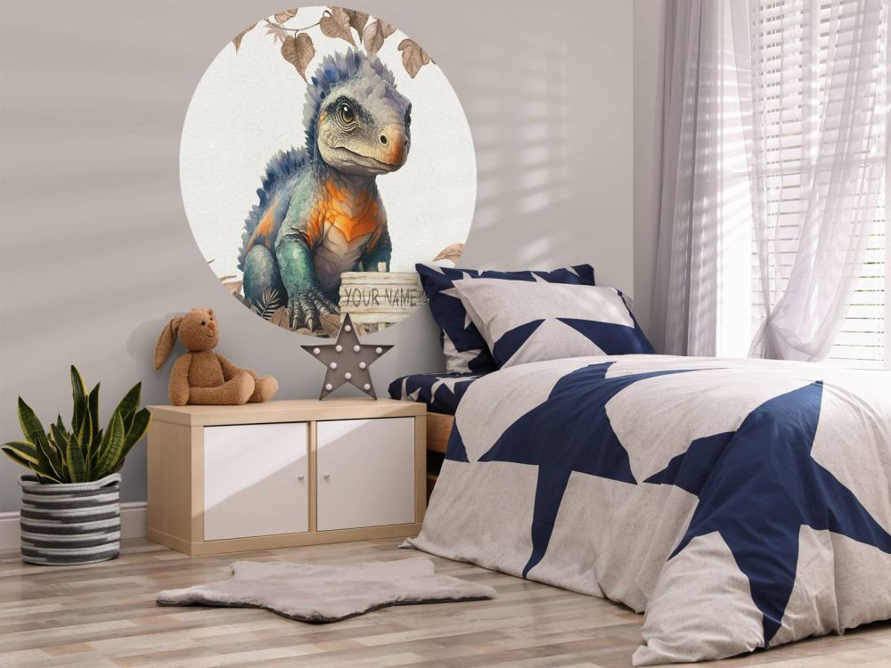 Baby ankylosaurus in de jungle taupe