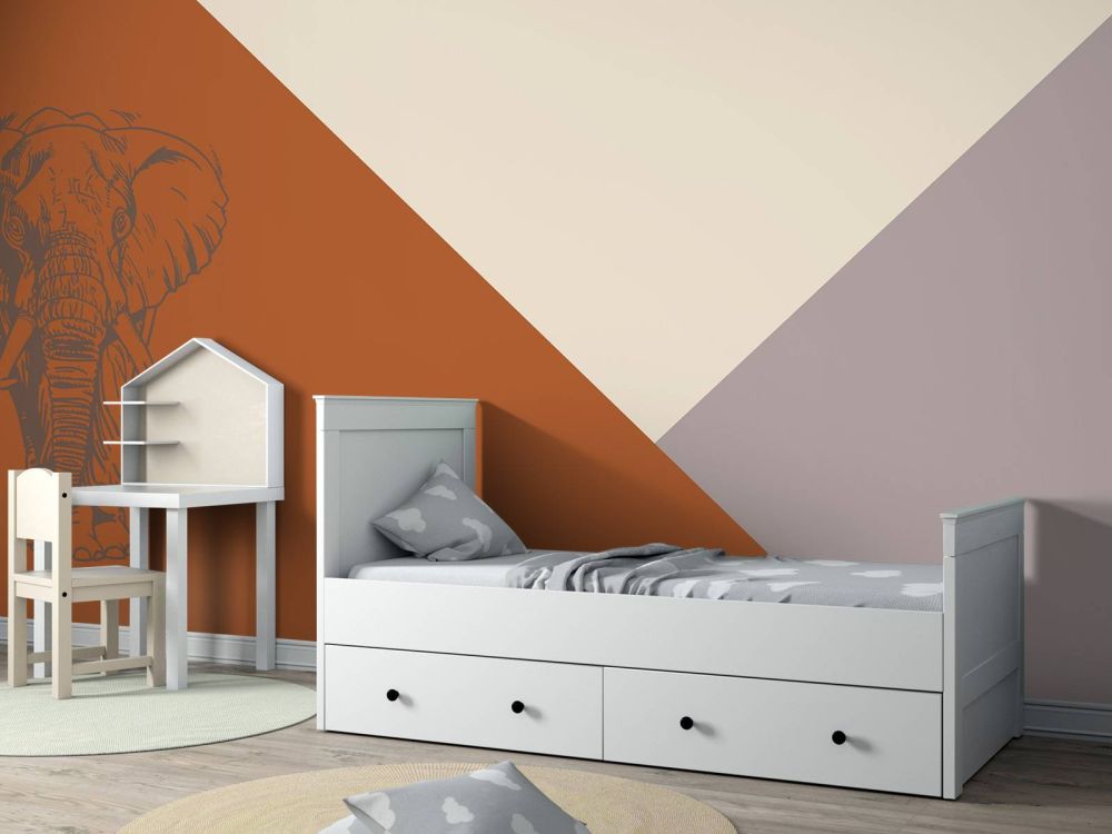 Roestkleurige driehoeken met olifant