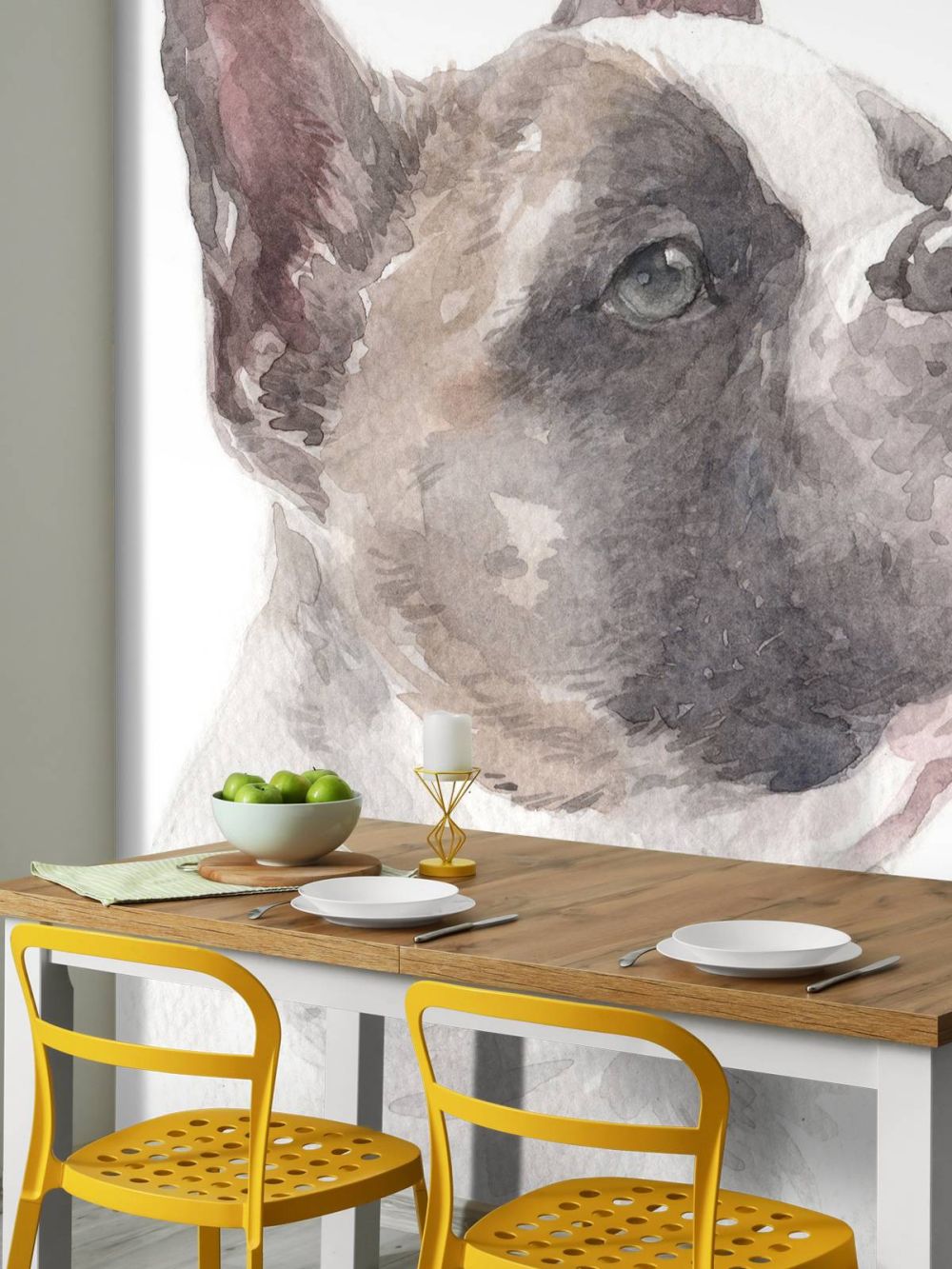 Waterverf Franse bulldog