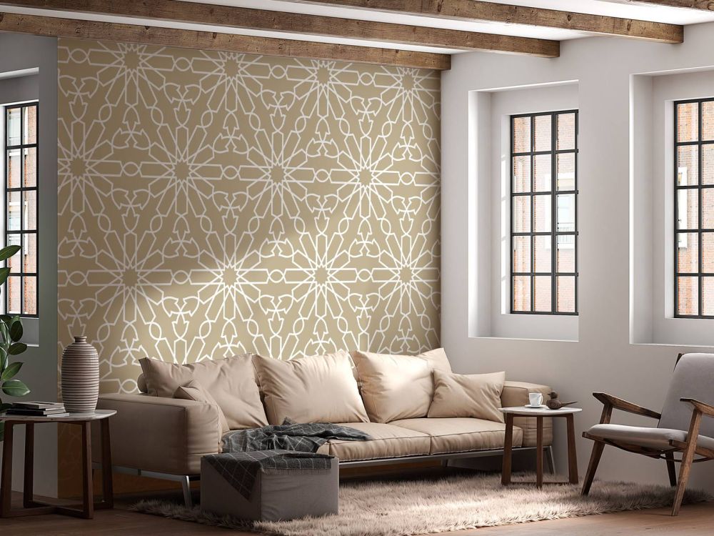 Geometrische bloemen, goud