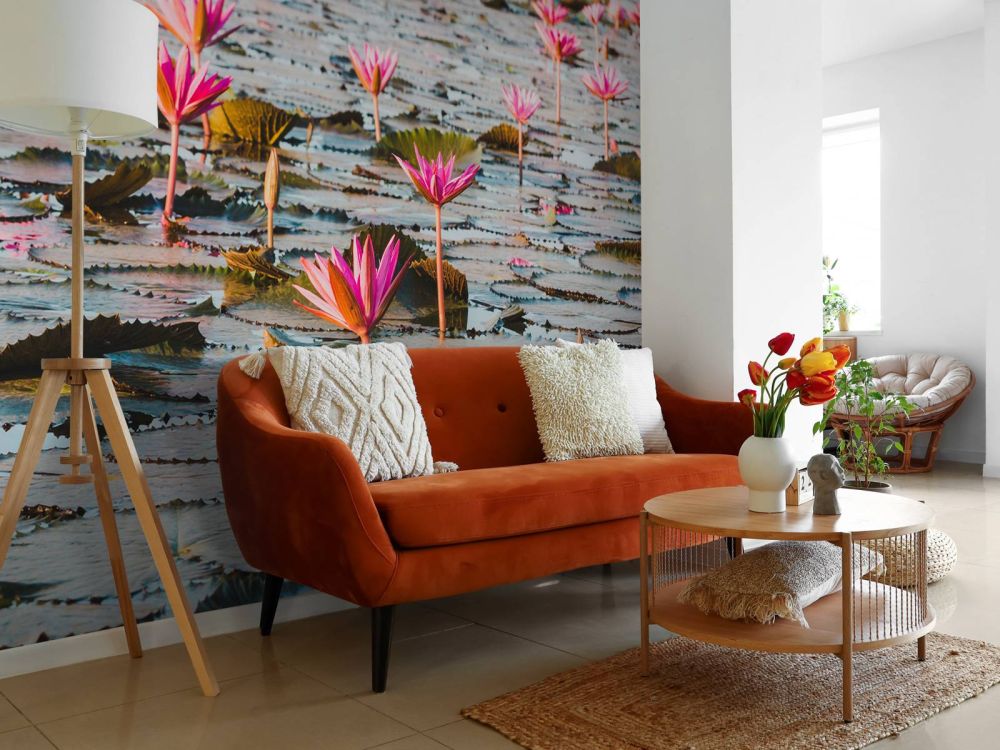 Zee van lotus bloemen