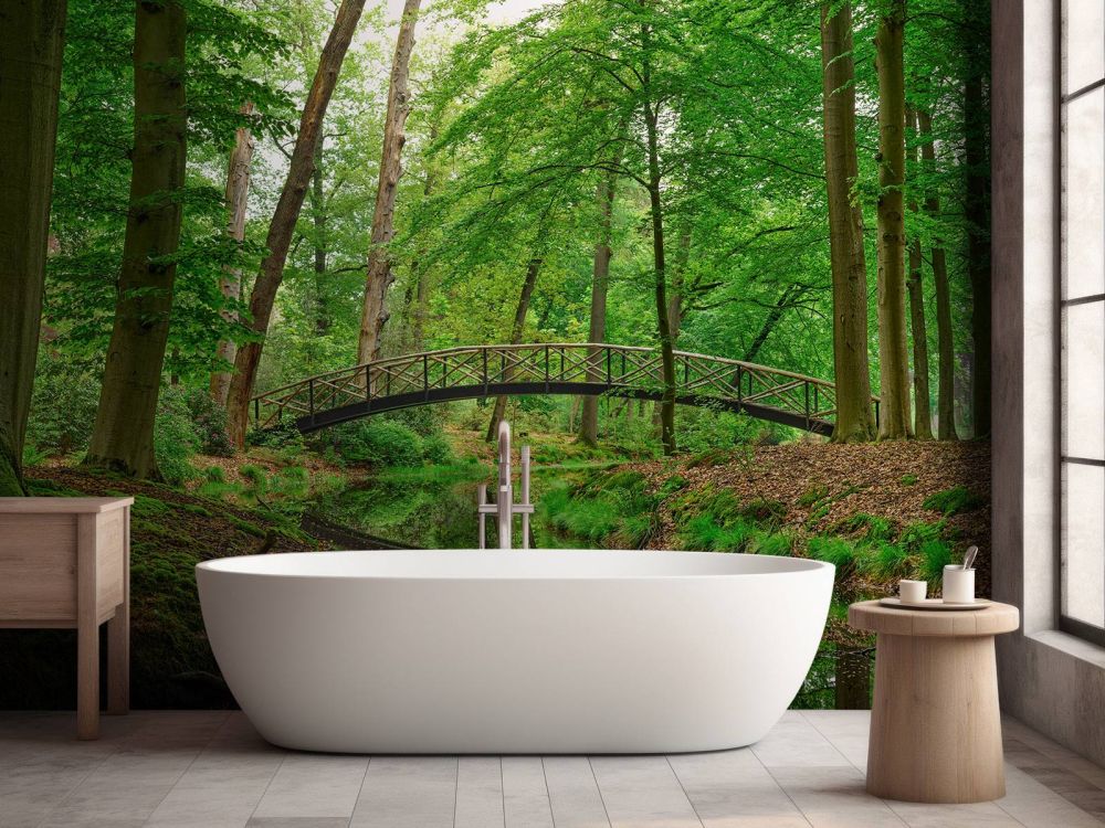Boogbrug in het bos