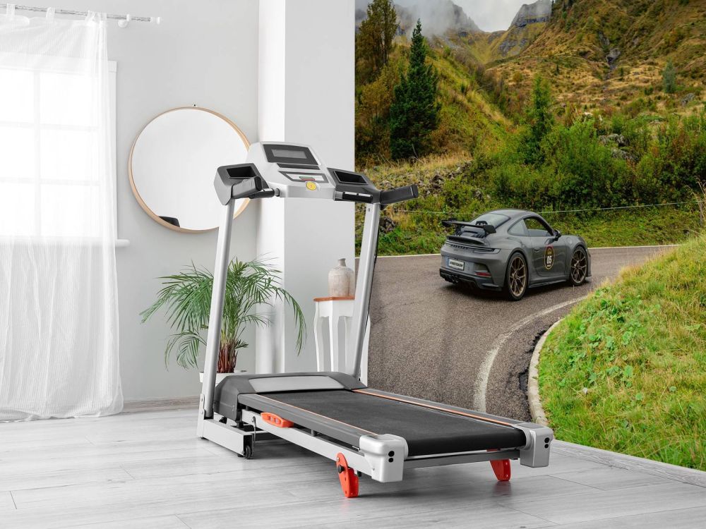 Sportwagen door bergmist
