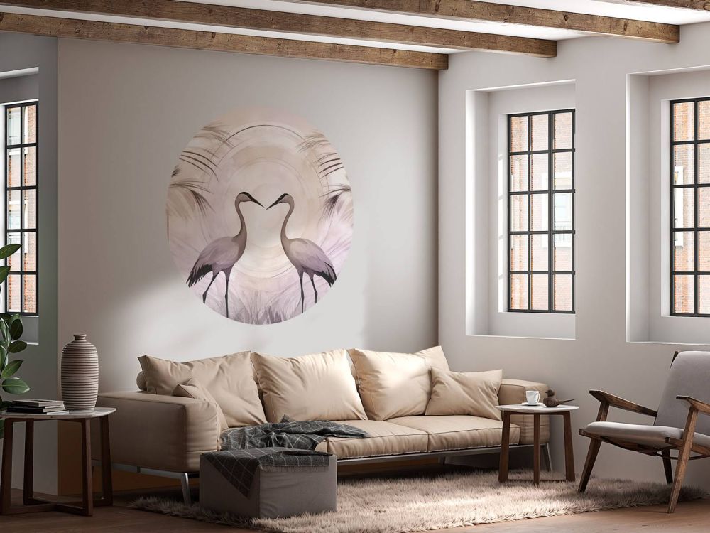 Cranes at Sunset Grey