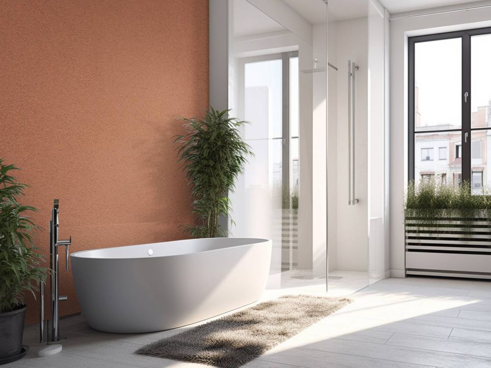 Terracotta beton met lichte structuur