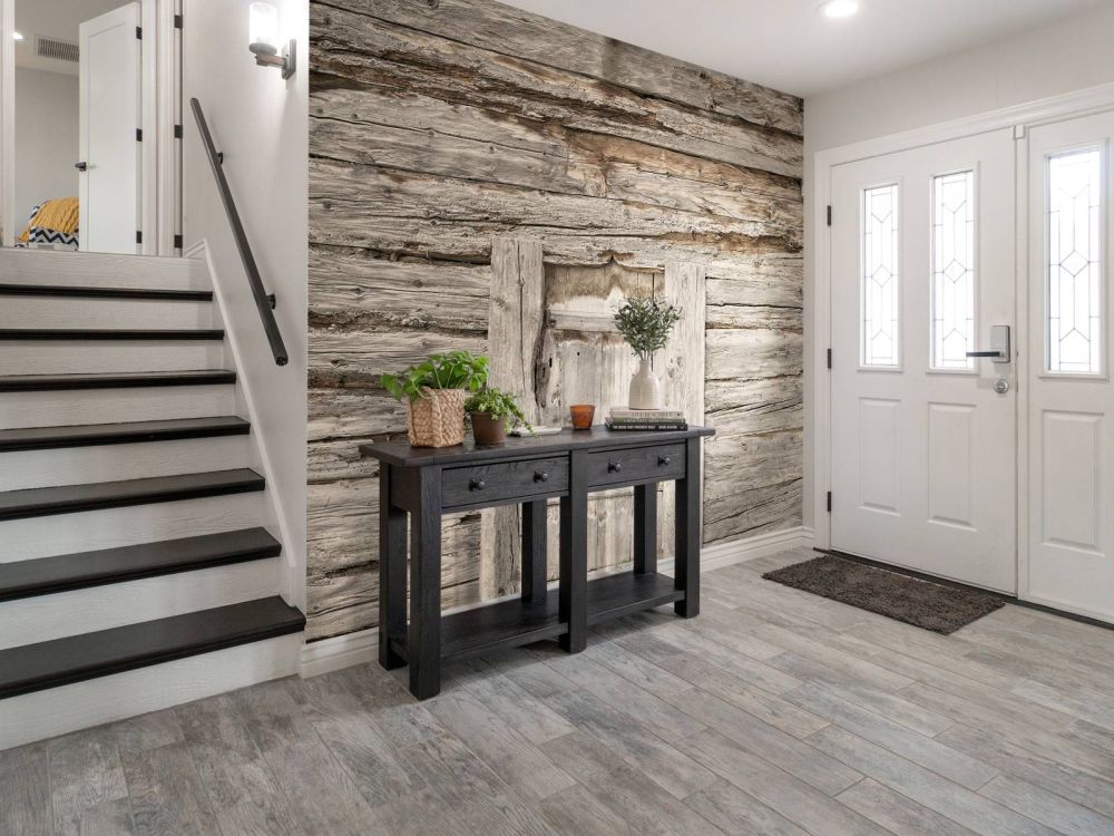 Beige planken met deurtje