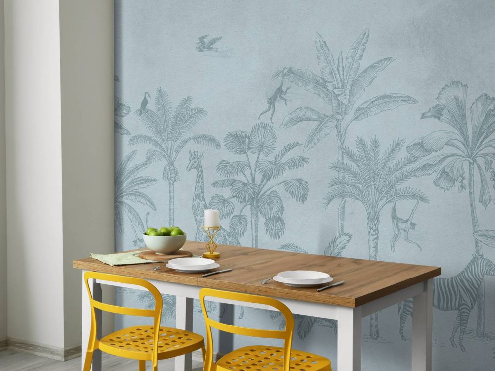 Tropisch dierenjungle blauw