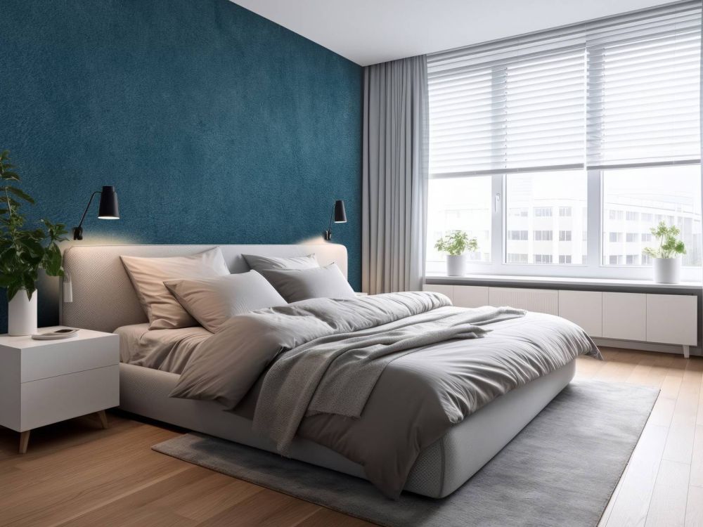 Leder blauw