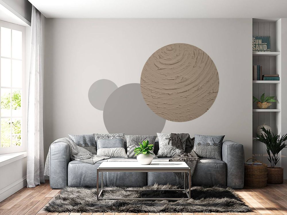 Ronde vormen en lijnen in taupe