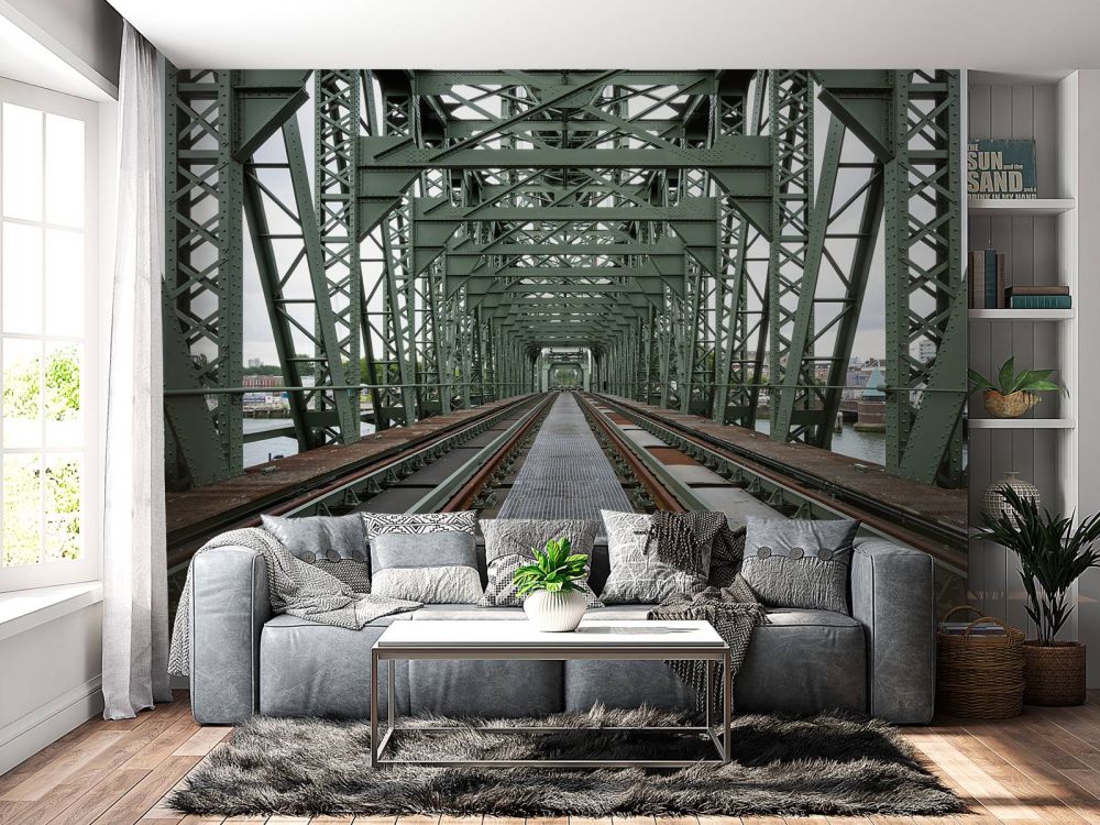 Monumentale spoorbrug De Hef in Rotterdam  