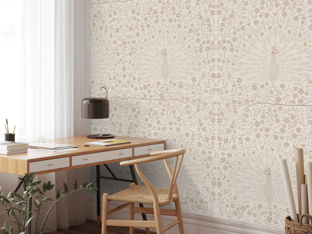 Klassiek Elegante Pauwenpracht Patroon - taupe