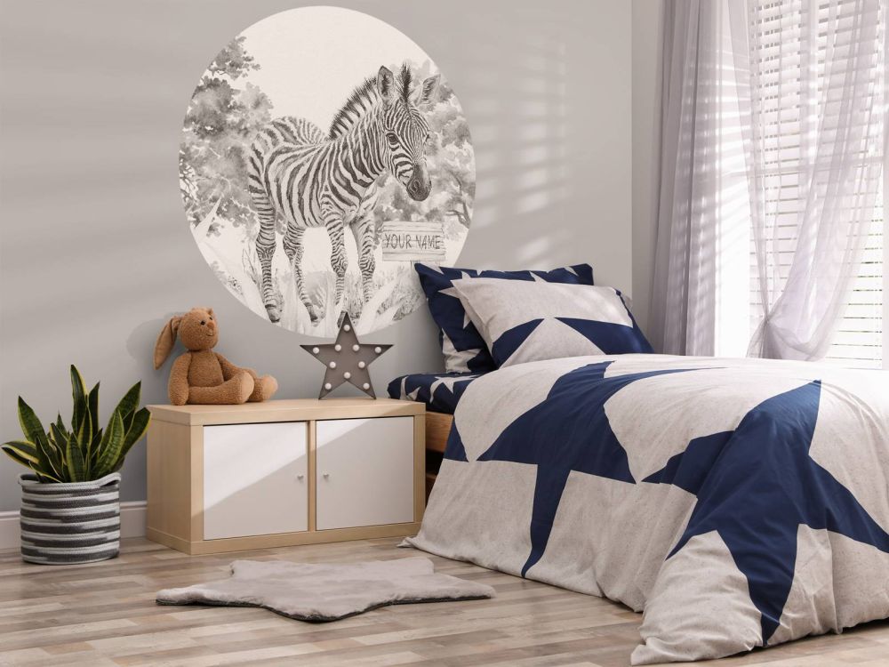 Jonge zebra in de natuur beige