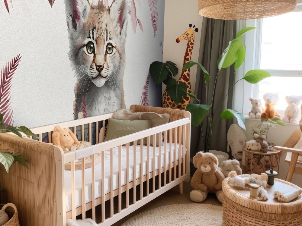 Baby lynx in de jungle roze