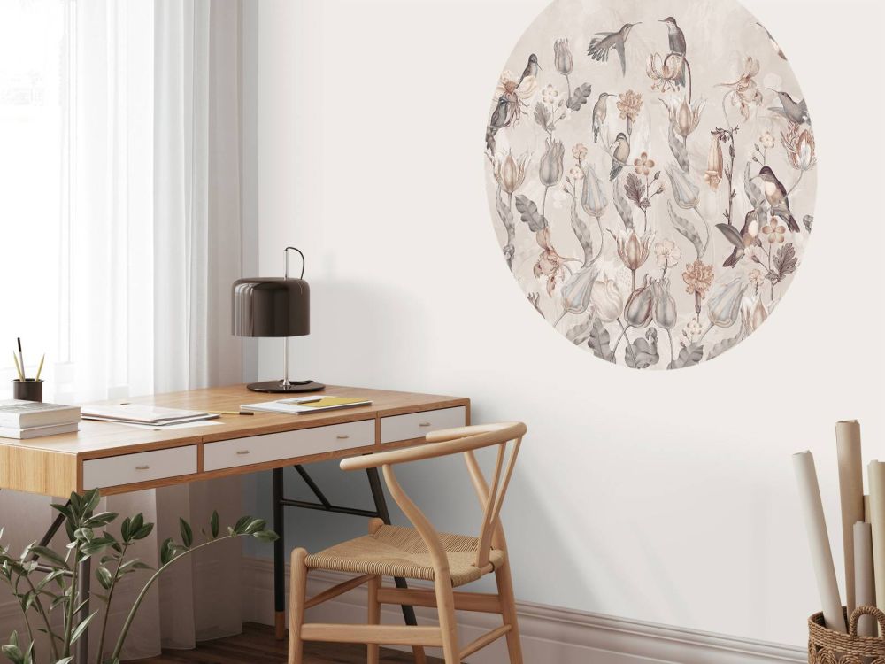 Spring Hummingbird Symphony - Vintage Sepia Bloom