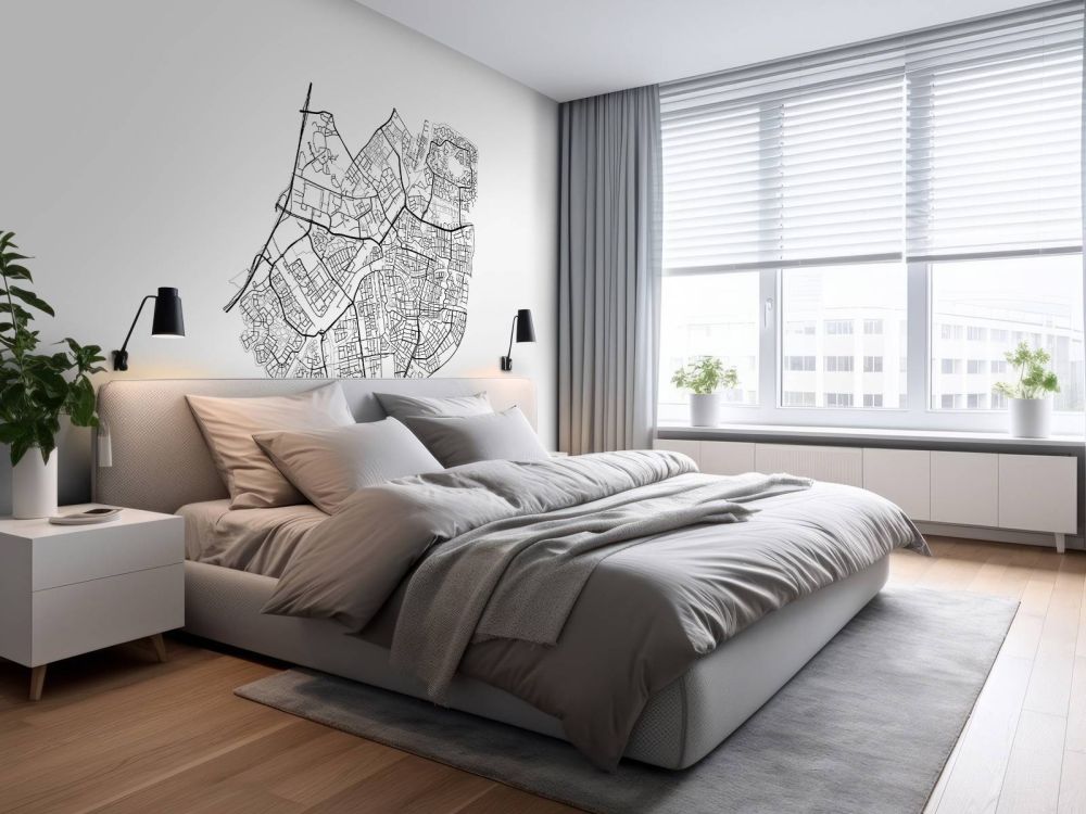 Plattegrond van Leiden, wit 