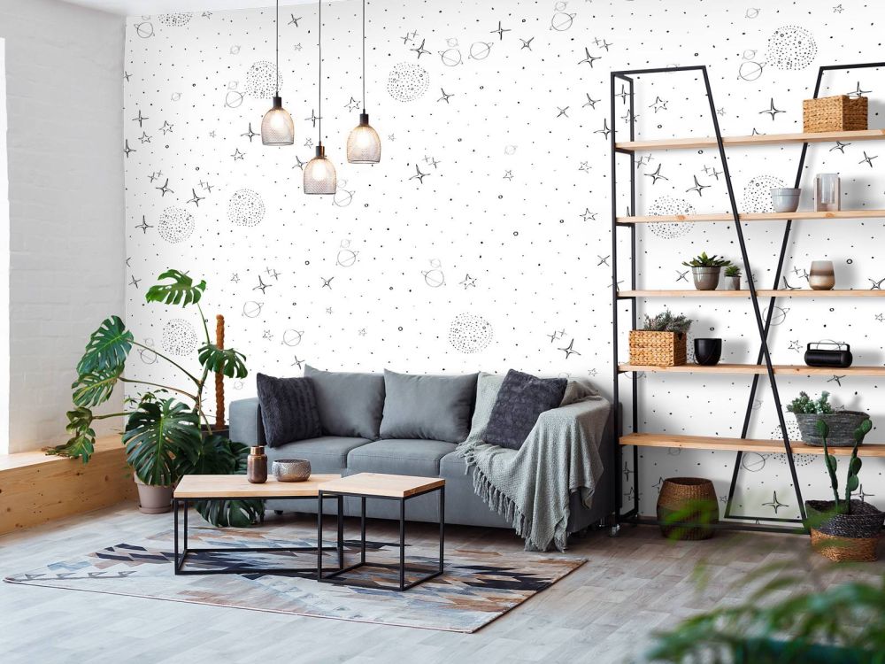 Ruimte patroon zwart-wit