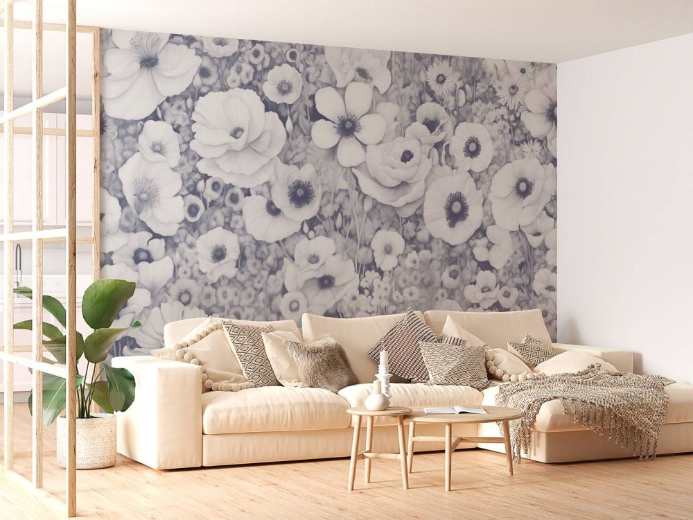Poppy Tale Monochrome Bue