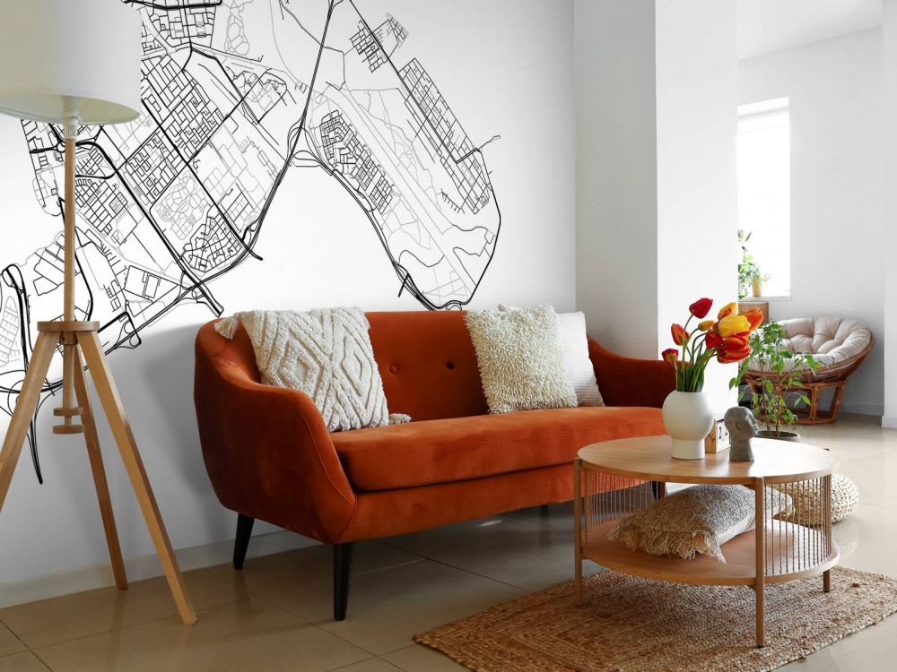 Plattegrond Amsterdam oost, wit