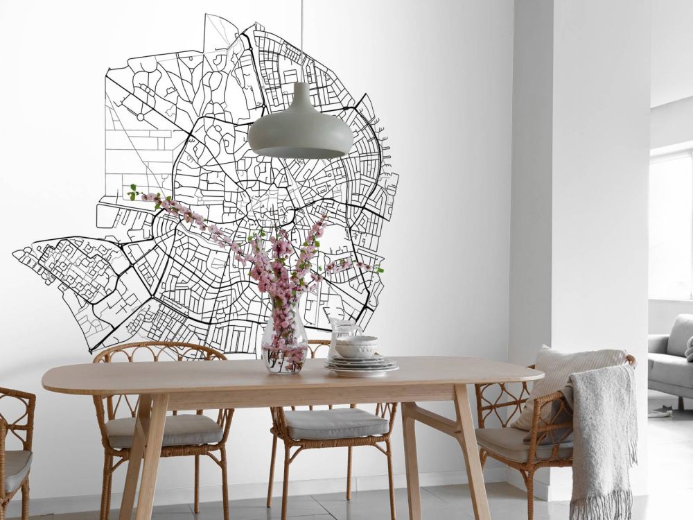 Plattegrond van Hilversum, wit 